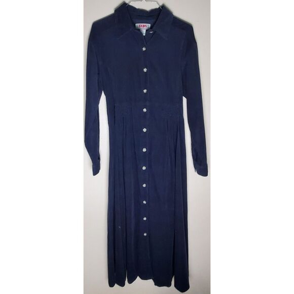 Dresses & Skirts - Vintage Fads Modest Prairie Corduroy‎ Button-Front Long Shirtdress Cottagecore